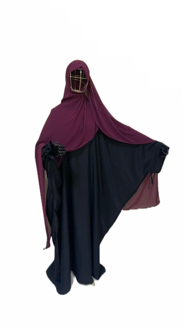 طقم سندس (عباءة كتف فضفاضة 3م + خمار مستطيل 2م/1.5 )